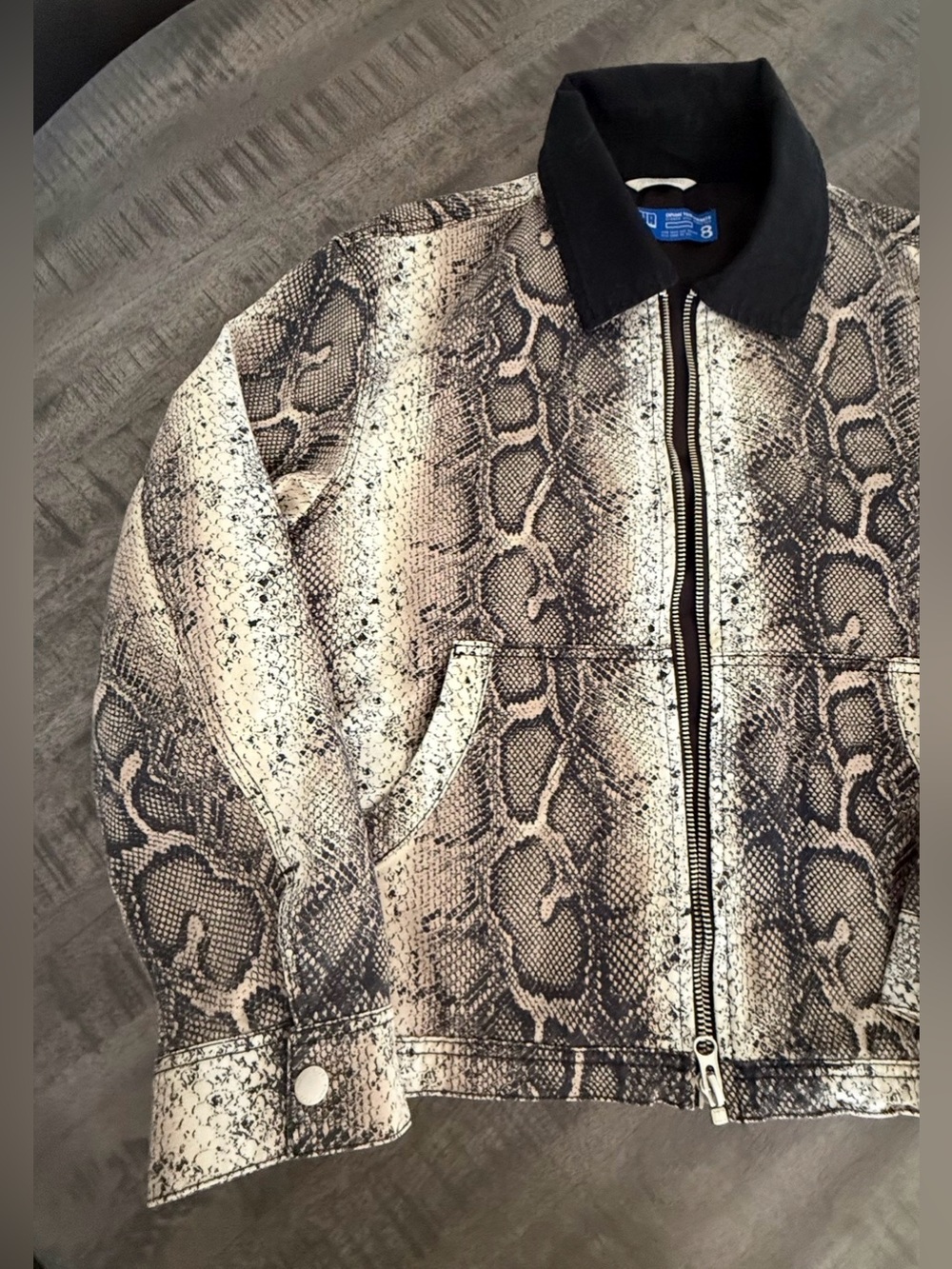 Zara Snake Print Performance Jacket in Black and Cream